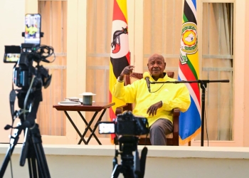 President Museveni addressing a radio talk show in Mbale City on on Saturday. PPU Photo.