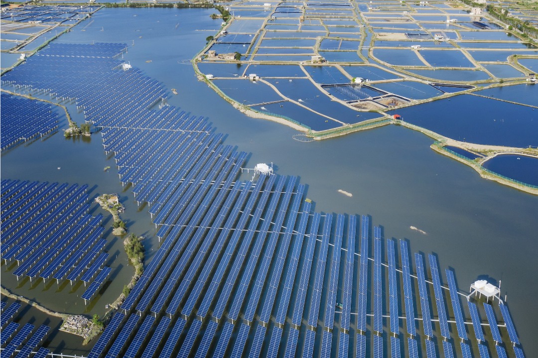 Фотоэлектрическая (PV) электростанция у побережья Чжанпу, Фуцзянь, Китай [Photo: VCG]