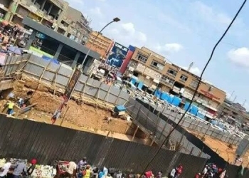Part of Nakivubo Channel under construction.