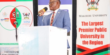 Makerere University Vice Chancellor Prof. Barnabas Nawangwe addresses students on campus, warning that Africa risks repeating historical setbacks without urgent investment in innovation and technology