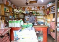 Mr. Kizito Otim inside his Agro input shop located in Otuke district.