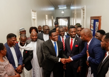 Bobi Wine meets Buganda's Prime Minister, pledging to protect Uganda's cultural institutions from political interference and ensure their autonomy if elected president.