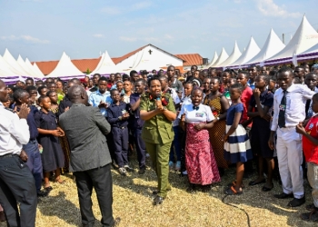 SHIPU Head, Col Edith Nakalema with some of the youth.