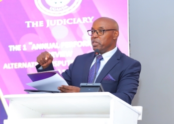 Chief Justice Dr. Flavian Zeija addressing the gathering on Friday.