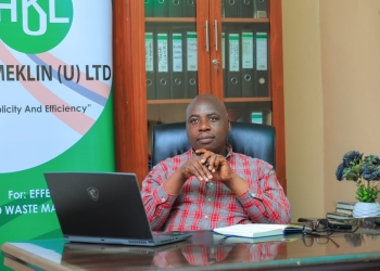 Isaac Katureebe, the founder and managing director of Homeklin (U) Ltd., in his office in Kampala. Mr. Katureebe’s firm has partnered with the American company Cenergy Solutions to launch a new facility that converts organic waste into compressed biogas and liquid biofertilizer.