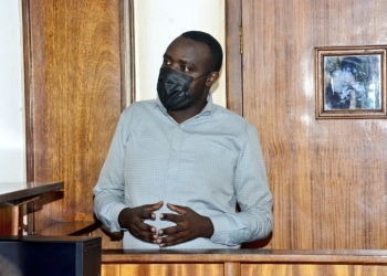 The acused in court.