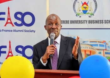 Prof. Moses Muhwezi, MUBS Principal addressing the gathering