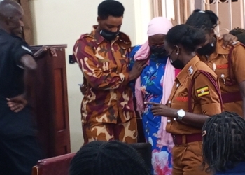 Molly Katanga being supported at court today