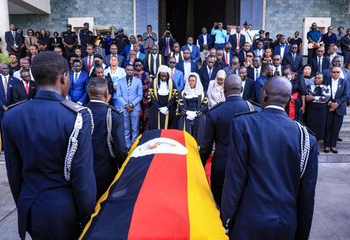 Hon.Nakimuli's body being received at Parliament (photos by Parliament of Uganda)