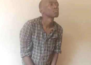 Christopher Okello after being arrested last week (courtesy photo)