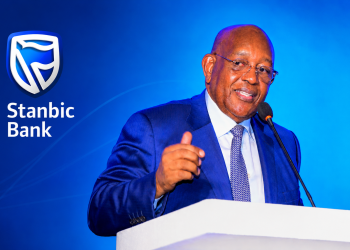 Charles Mbire delivering his keynote address during the Investor Day in Kampala