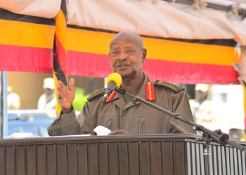 President Yoweri Museveni delivers a lecture on strategic security and African political integration to student officers at the Senior Command and Staff College in Kimaka, Jinja, June 16, 2026.