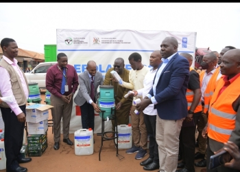 Drivers receiving the assorted equipments from partners