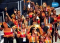 Team Uganda at the opening ceremony of the 2026 Commonwealth Games in Glasgow
